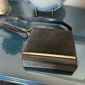 Gucci, vintage gray suede handbag